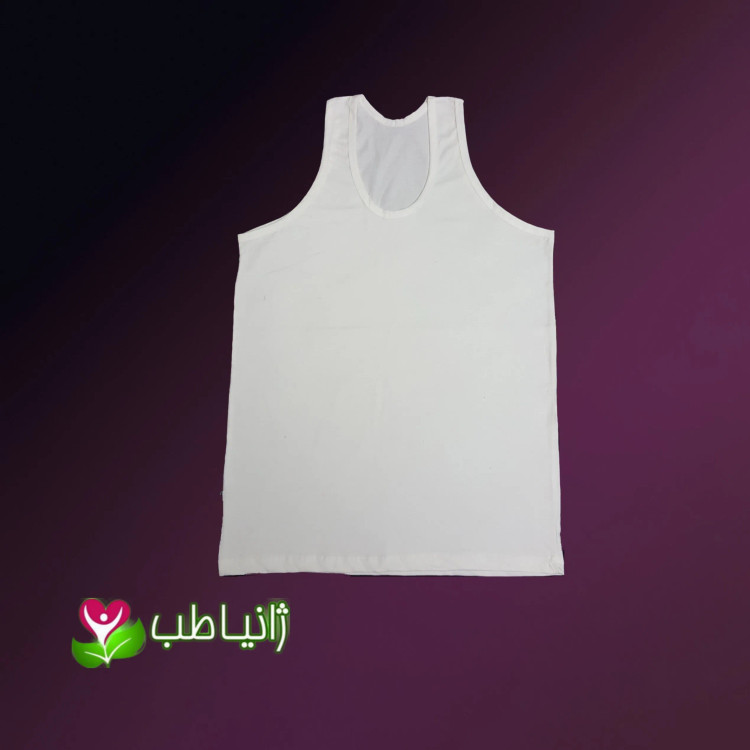 زیرپوش رکابی مردانه ژانیاطب صد در صد پنبه طبیعی کرم روشن سایز M L 2XL 3XL