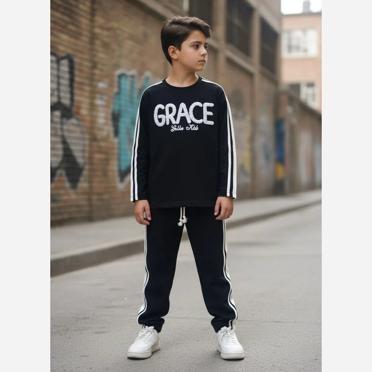 ست اسپرت دخترانه و پسرانه مدل GRACE دورس دو نخ سایز 40 تا 65