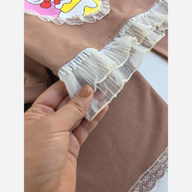 ست لباس دخترانه طرح کیتی جنس دورس مناسب 2 تا 9 سال