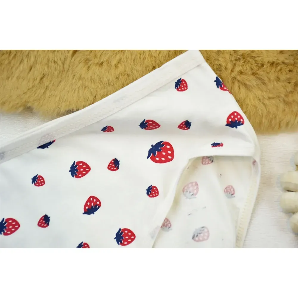 شورت زنانه نخی طرح توت فرنگی کد 11561 سایز 3XL