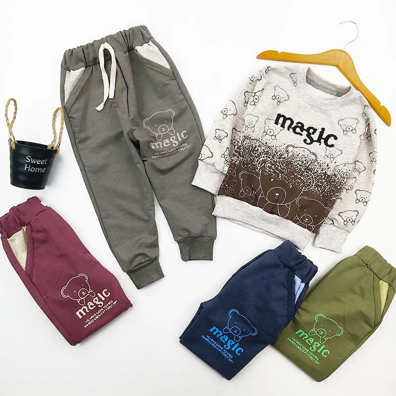 بلوز شلوار پسرانه طرح تدی مدل magic جنس ملانج