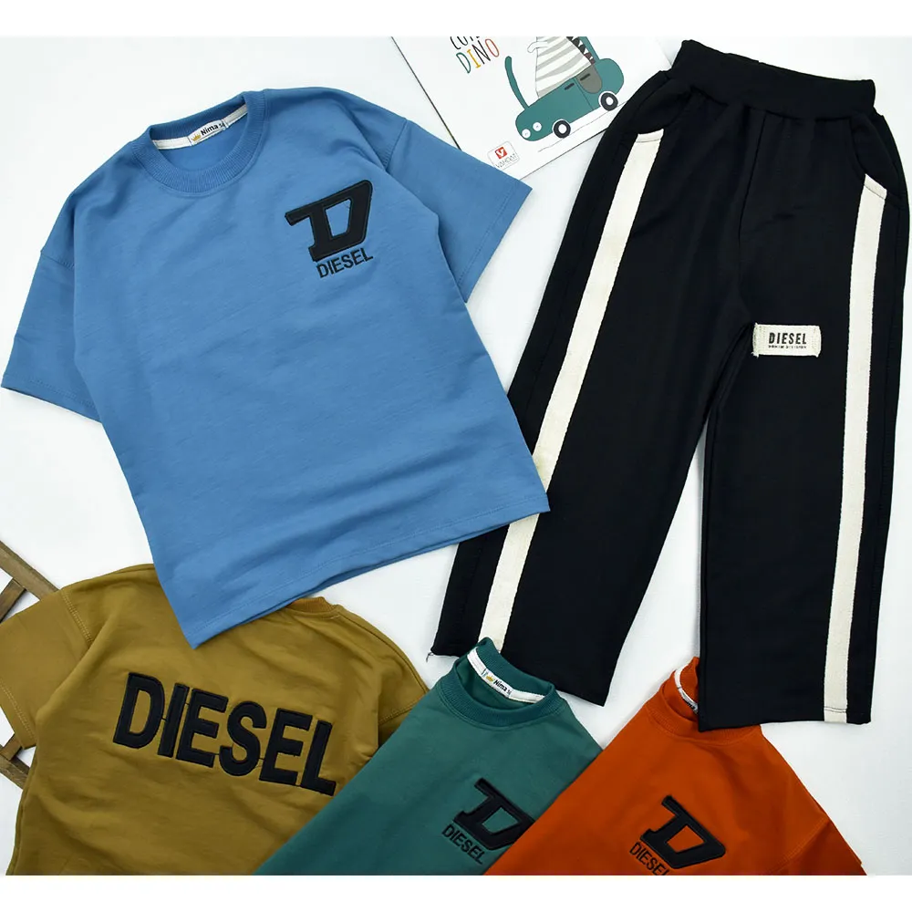 ست تیشرت و شلوار بگ پسرانه طرح DIESEL جنس پنبه