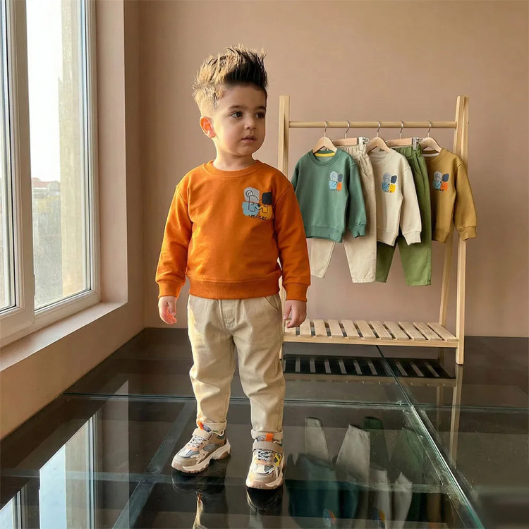 ست بلوز و شلوار پسرانه طرح میکی پنبهای و کتان