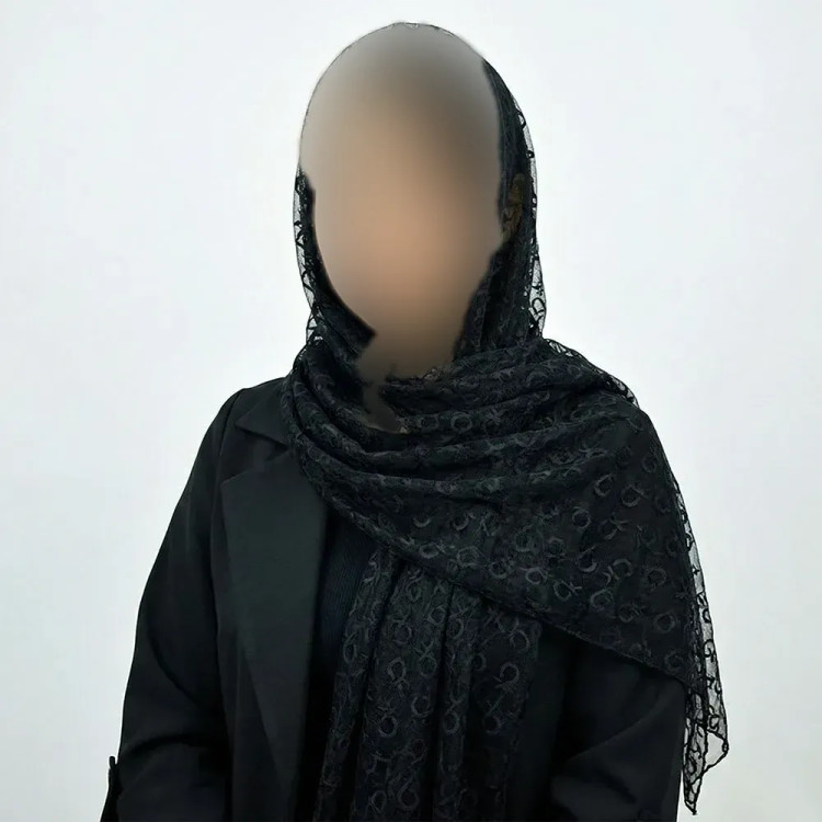 شال گیپور زنانه مشکی کد 10369 ابعاد 67 در 198 سانتیمتر