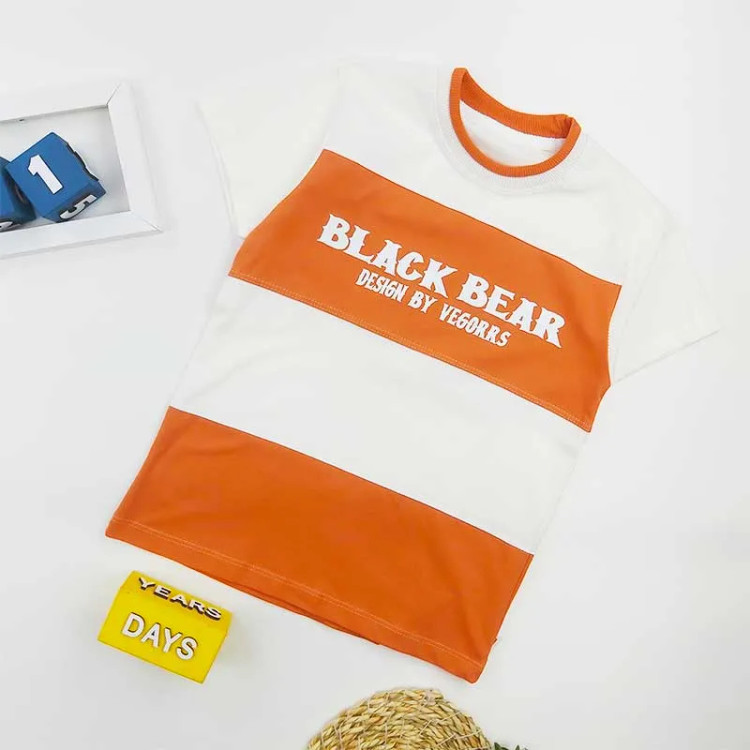تیشرت پسرانه طرح BLACK یقه گرد پنبهای مناسب بهار و تابستان
