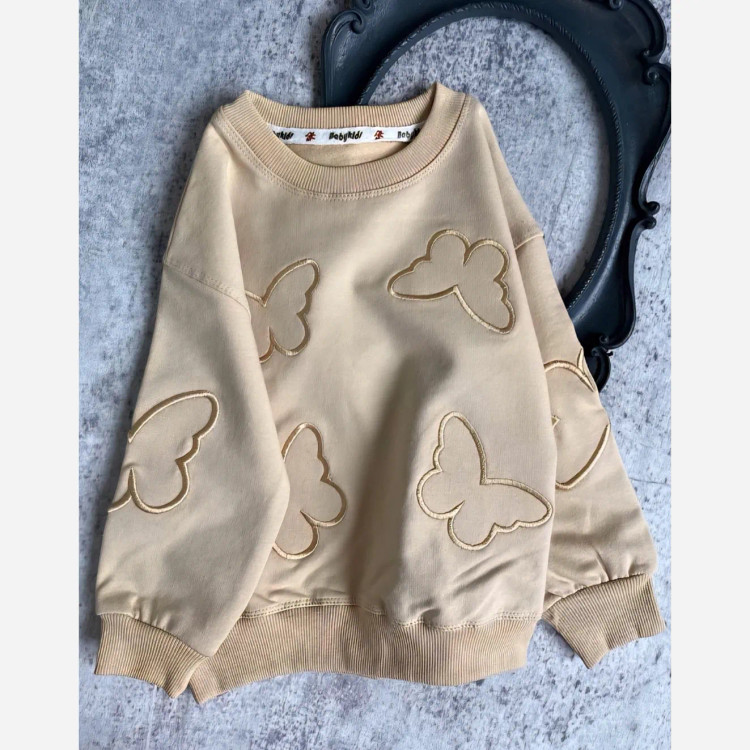 بلوز دورس دخترانه طرح پروانه گلدوزی شده سایز 40 تا 50