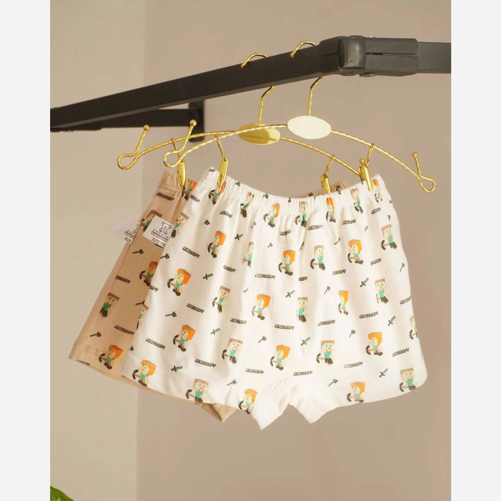 پک دوتایی شورت پسرانه طرح ماینکرفت نخ پنبه سایز 2 تا 10 سال