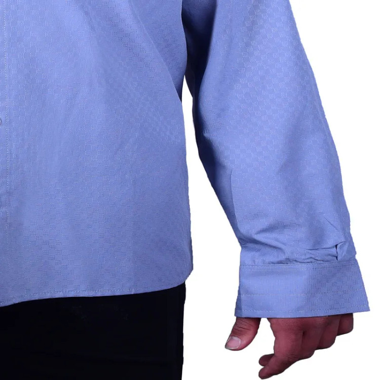 پیراهن مردانه آستین بلند تترون دو جیب مدل بافت خاویاری چهارخانه رگولار فیت