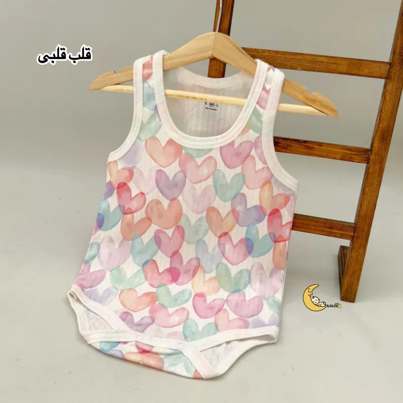 بادی رکابی زیردکمه نوزاد و کودک کوالا کیدز جنس نخ پنبه کبریتی