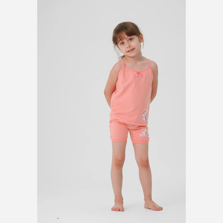 ست تاپ و شورت دخترانه طرح یونیکورن پنبه لاکرادار ضد حساسیت