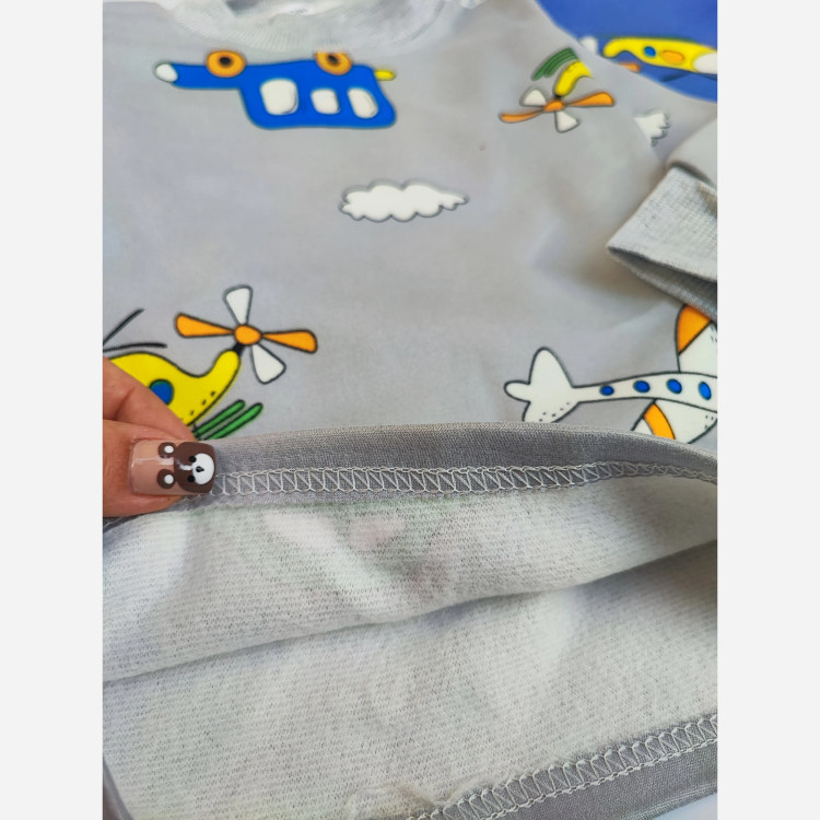 ست بلوز و شلوار بچگانه طرح هلیکوپتر تو کرکی وارداتی