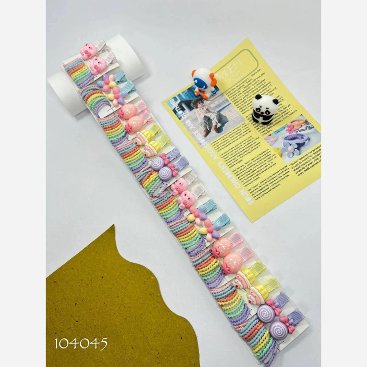 پک کش و گیره مو دخترانه (12 عدد کش و 2 عدد گیره انبری)