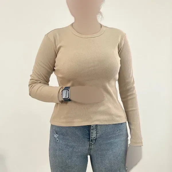 بلوز یقه گرد کبریتی زنانه کد 1225 مناسب سایز 38 تا 46