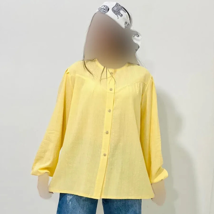شومیز لینن مجلسی زنانه قد 69 سانت دورسینه 120 سانت آستین 58 سانت کد 1333