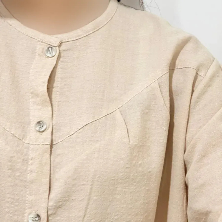 شومیز لینن مجلسی زنانه قد 69 سانت دورسینه 120 سانت آستین 58 سانت کد 1333
