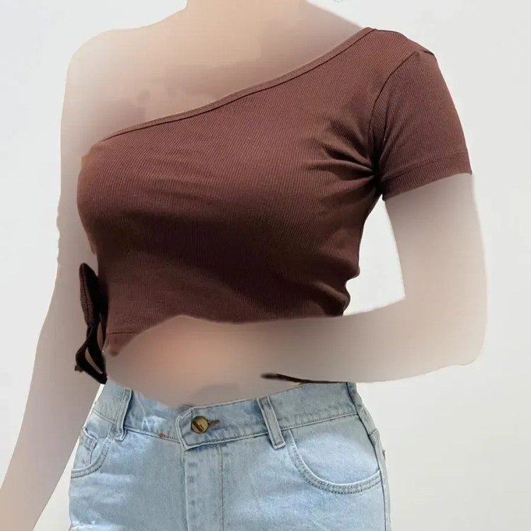 کراپ یقه رومی کبریتی زنانه کد 1410
