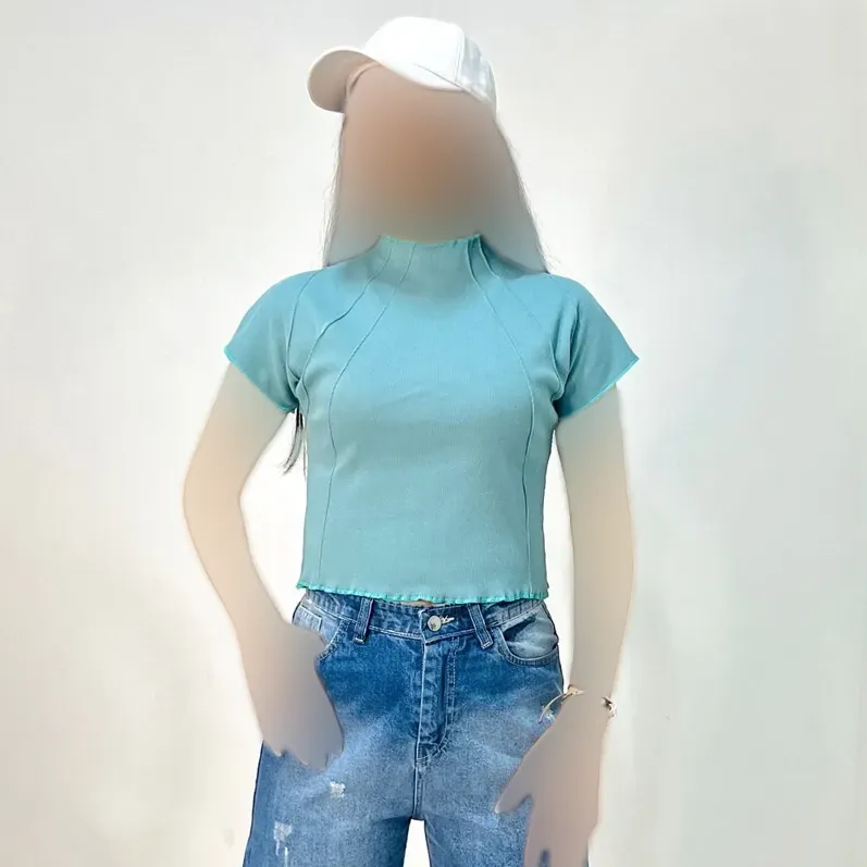 کراپ تاپ زنانه کبریتی رگه دوزی کد 1439