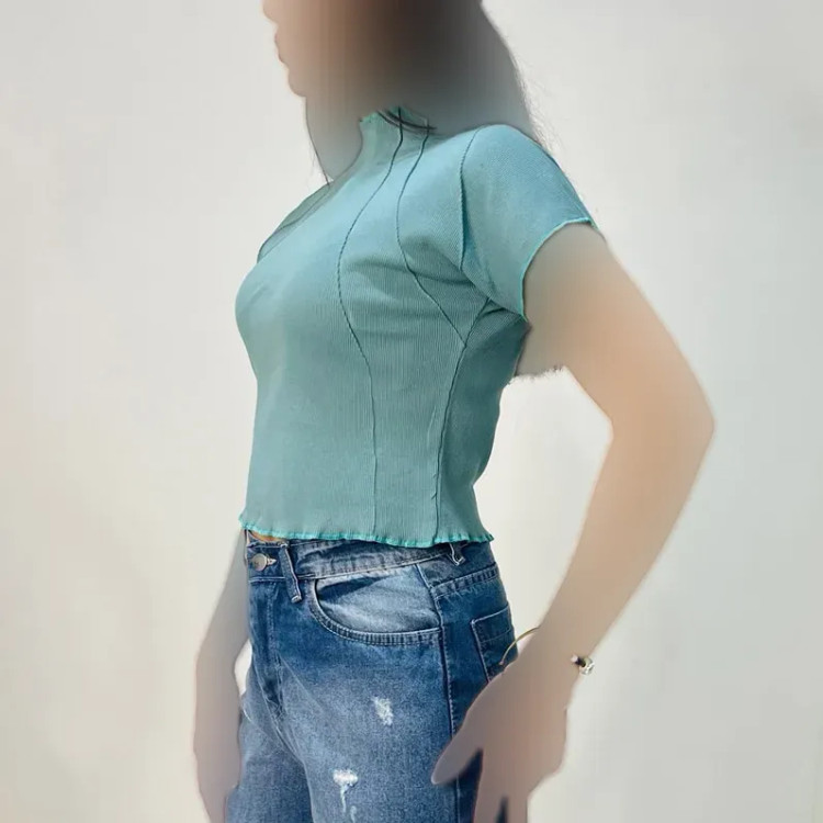 کراپ تاپ زنانه کبریتی رگه دوزی کد 1439