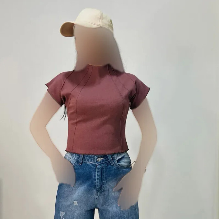 کراپ تاپ زنانه کبریتی رگه دوزی کد 1439