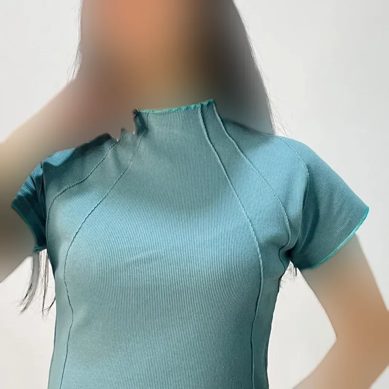 کراپ تاپ زنانه کبریتی رگه دوزی کد 1439