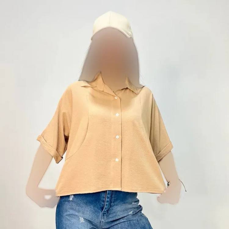 شومیز زنانه آستین کیمونو جنس ینزی خنک تابستانی رنگبندی پاستیلی