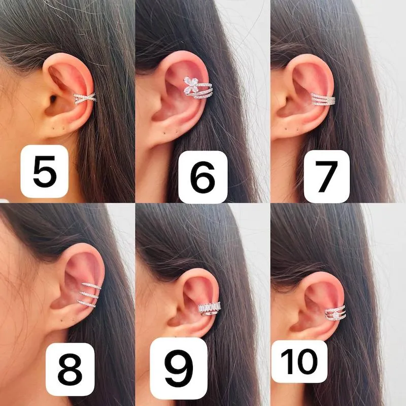 گوشواره بدون سوراخ استیل مدل جواهری رنگ ثابت