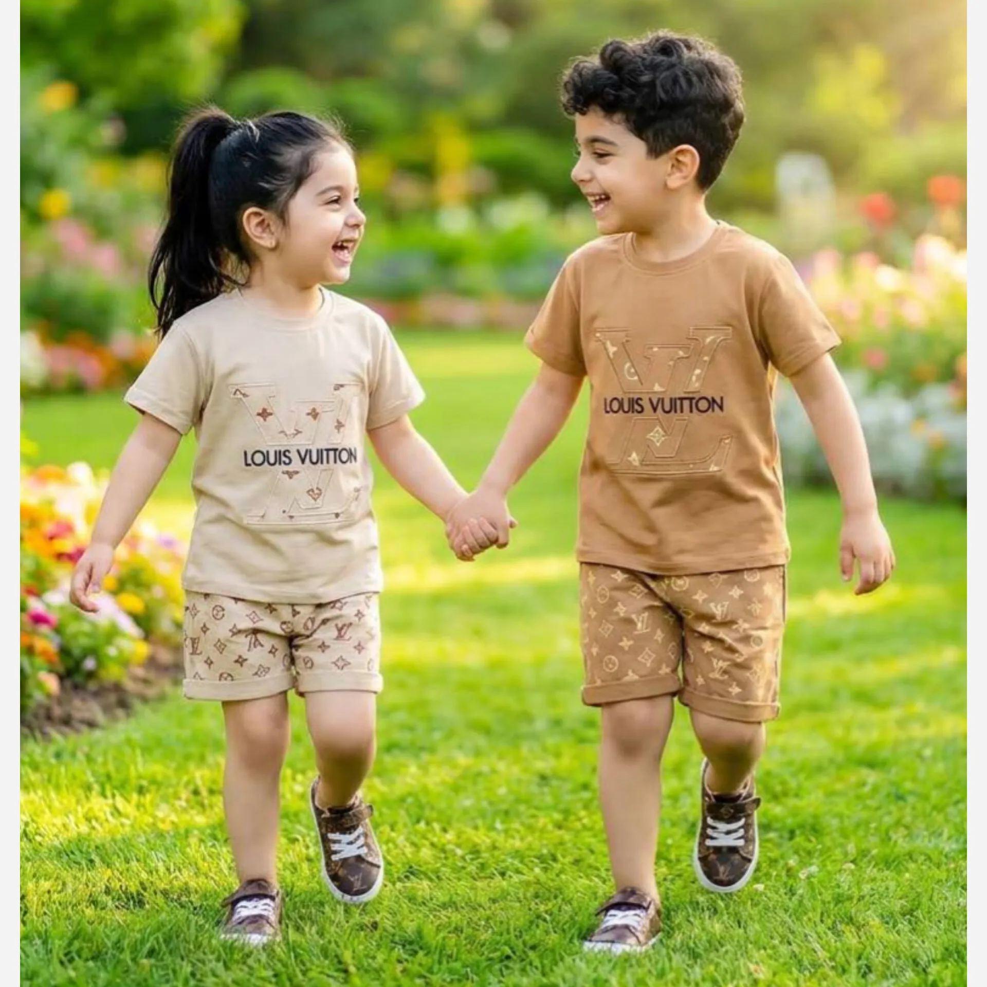 ست تیشرت و شلوارک بچگانه طرح LV