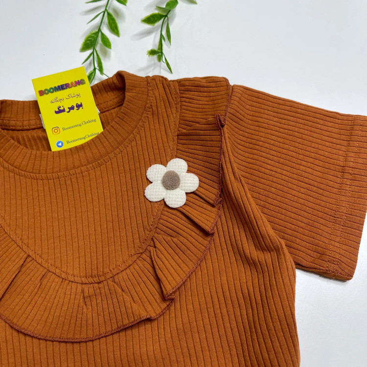 تیشرت دخترانه پنبه کبریتی گلدار سایز 2 تا 8 سال