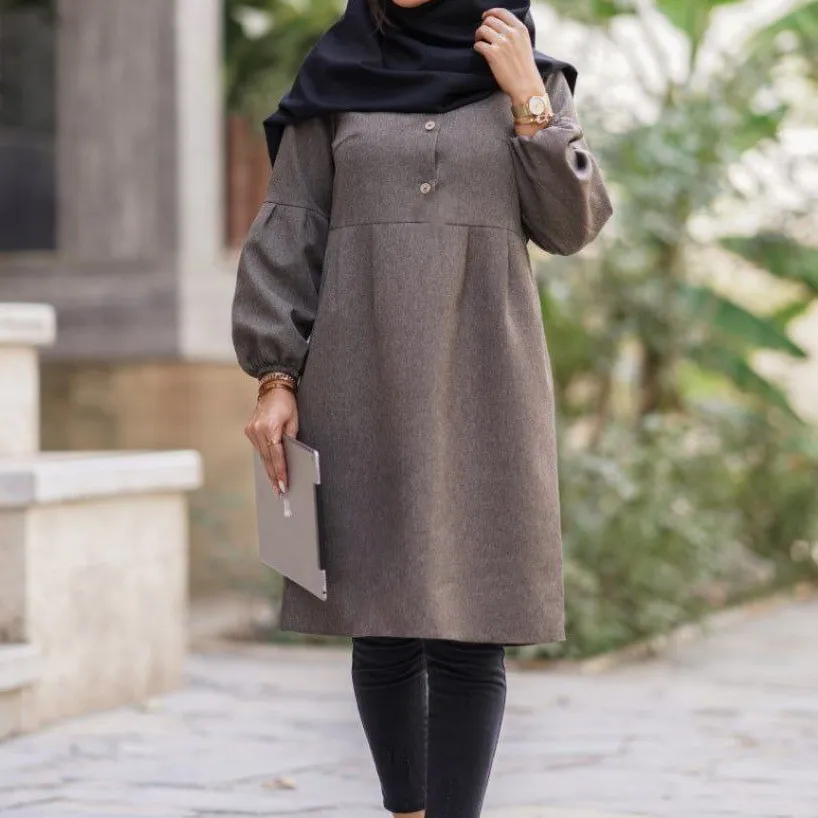 مانتو زنانه مدل شادی جنس پرشیا سایز 1 و 2 رنگ مشکی طوسی نسکافه ای سرمه ای