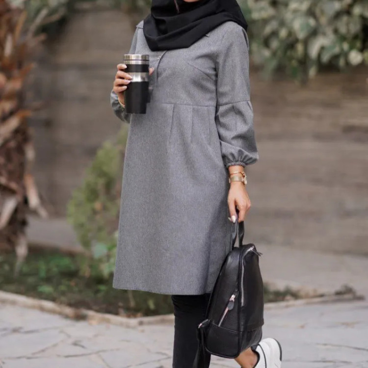 مانتو زنانه مدل شادی جنس پرشیا سایز 1 و 2 رنگ مشکی طوسی نسکافه ای سرمه ای