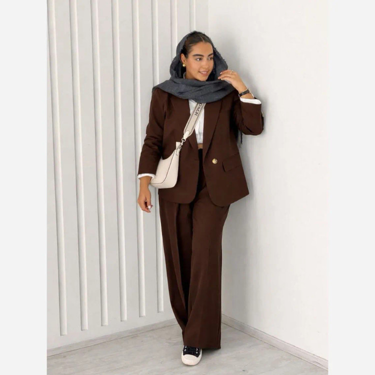 کت شلوار زنانه مدل کلاله سایز 38 تا 50 رنگ مشکی