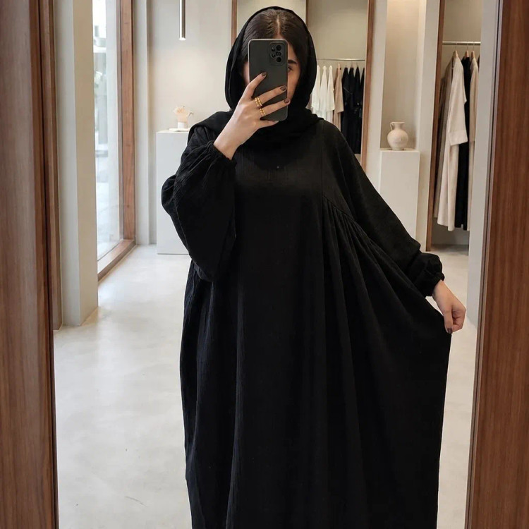 عبا زنانه مدل جمانه جنس شانتون صوفیا فری سایز