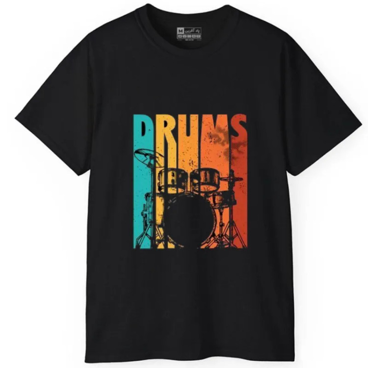 تیشرت آستین کوتاه مردانه طرح چاپ موسیقی جنس نخ و پلی استر