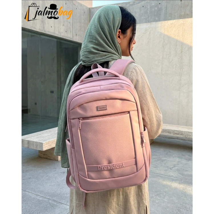 کوله پشتی اسپرت پریزیدنت وارداتی ضد خش جیب دار مدل دو خانه
