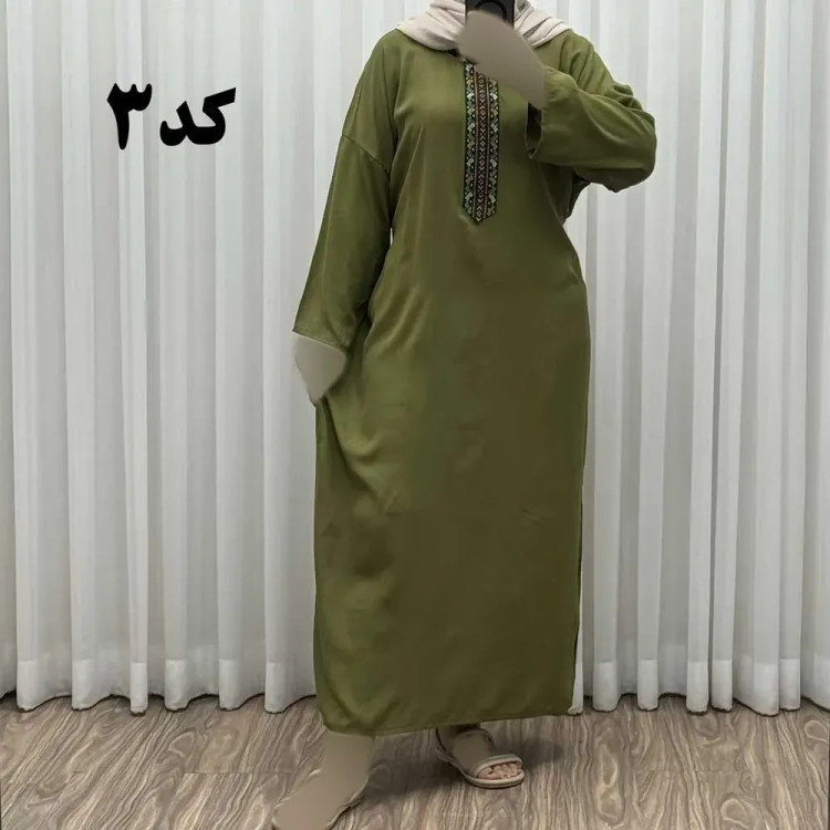 پیراهن کفتان کراش گلدوزی فری سایز زنانه تا سایز 52 شیک و راحت چهارفصل
